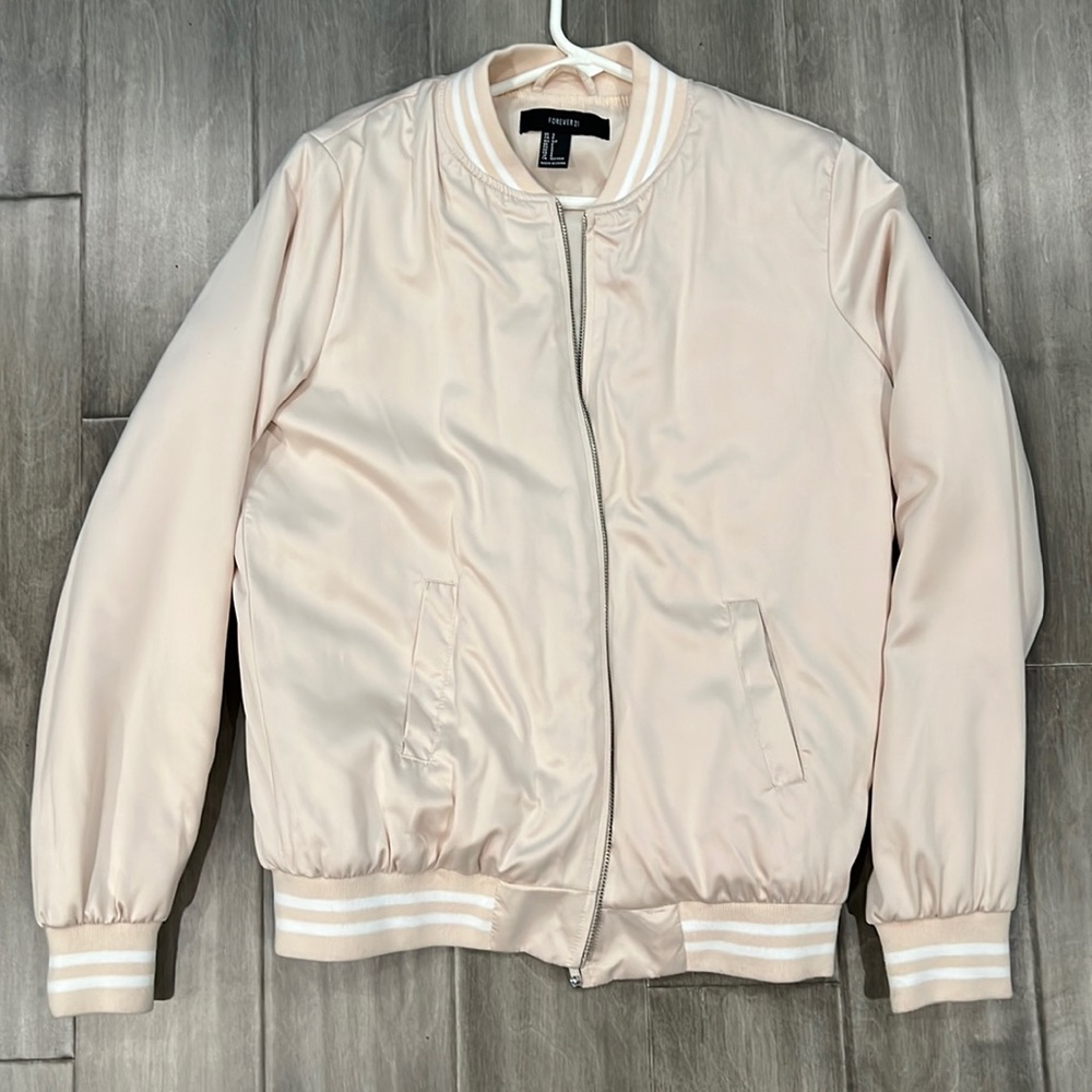 Light Pink Bomber Varsity Jacket